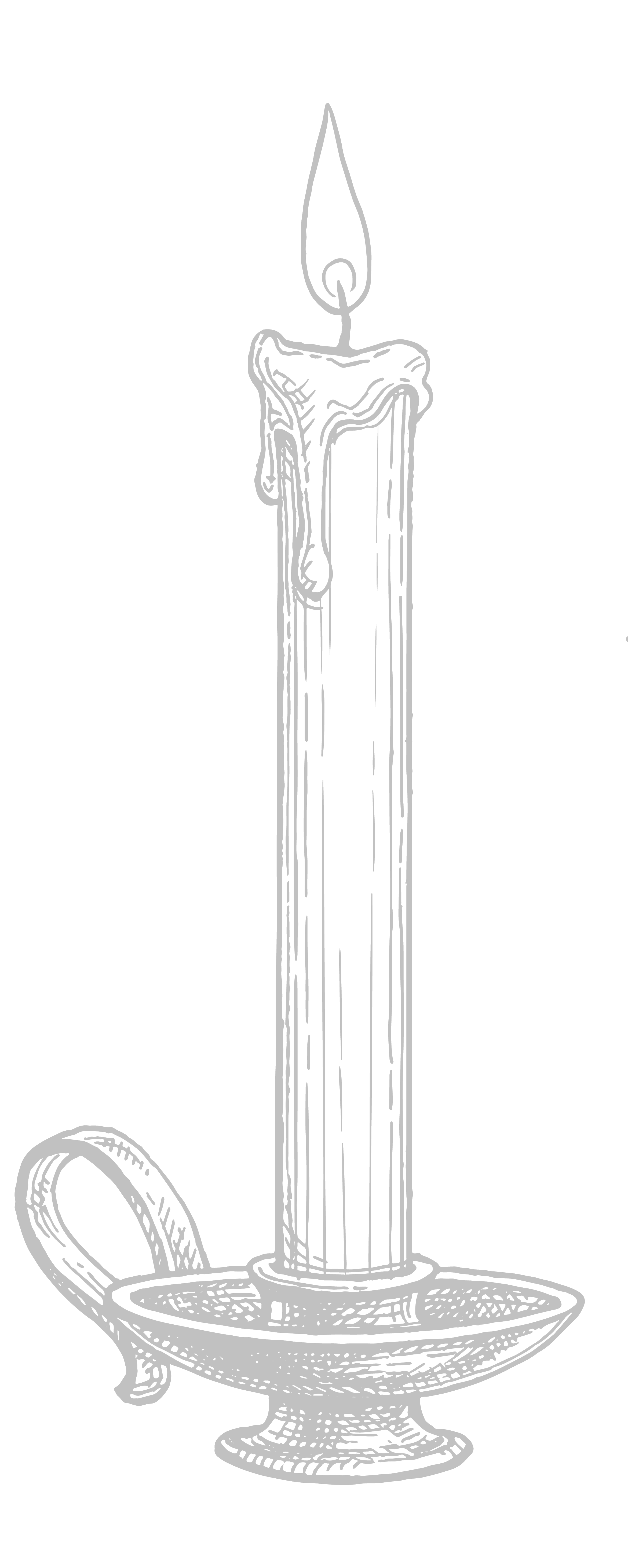 sketch of lighted candle